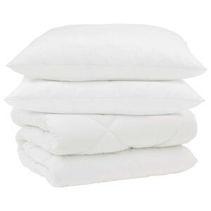 vidaXL Duvet d'hiver avec oreiller 3 pc Blanc Microfibre