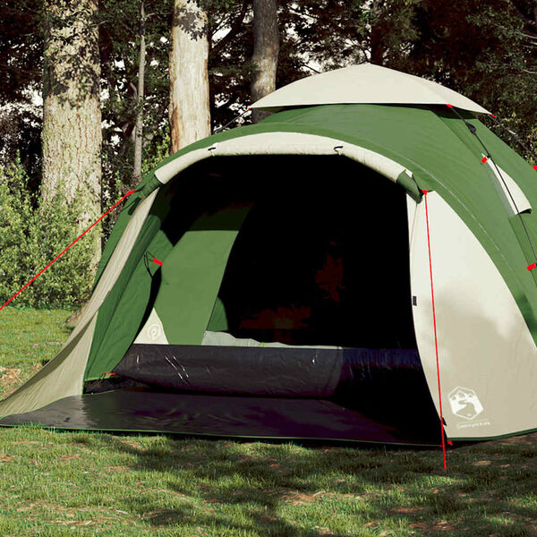 vidaXL Tente de camping à dôme 3 personnes vert libération rapide