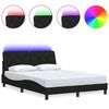 vidaXL Cadre de lit avec LED sans matelas noir 140x190 cm tissu
