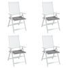 vidaXL Coussins de chaise jardin lot de 4 gris 50x50x4 cm tissu oxford