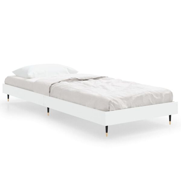 vidaXL Cadre de lit sans matelas blanc 75x190 cm bois d'ingénierie