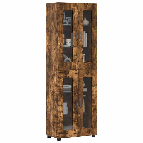 vidaXL Haut Armoire avec &eacute;tag&egrave;re FLORIN Ch&ecirc;ne fum&eacute; 60 x 35 x 182 cm