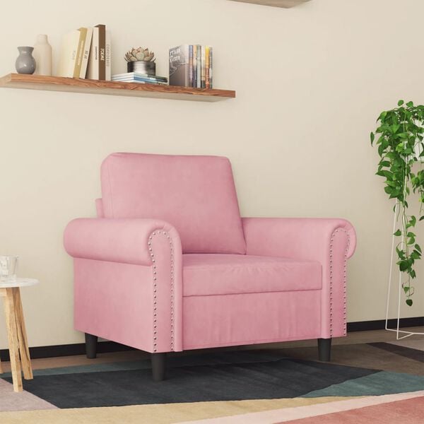 vidaXL Fauteuil Rose 60 cm Velours