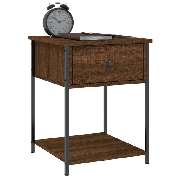 vidaXL Table de chevet chêne marron 44x45x58 cm bois d'ingénierie