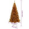 vidaXL Sapin de No&euml;l avec 300 LED avec support Dor&eacute; 240 cm PET