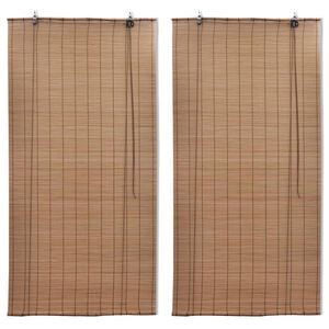 vidaXL Stores roulants en bambou 2 pcs 150x220 cm Marron