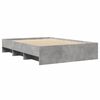 vidaXL Cadre de lit sans matelas gris b&eacute;ton 135x190 cm bois ing&eacute;nierie