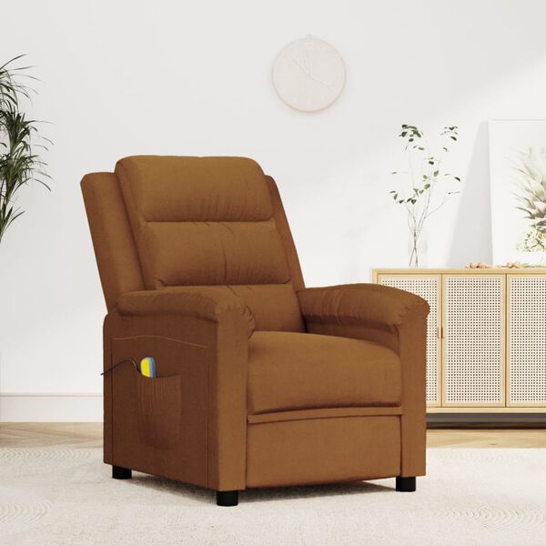 vidaXL Fauteuil de massage Marron Velours