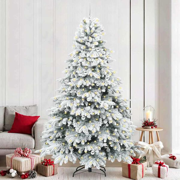 vidaXL Sapin de No&euml;l artificiel avec 300 LED Blanc 240 cm PE et PVC