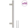 vidaXL Poign&eacute;es d'armoire 10 pcs argent&eacute; 128 mm acier inoxydable