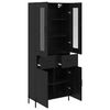 vidaXL Haut Armoire Ch&ecirc;ne noir 69,5 x 34 x 180 cm Bois d'ing&eacute;nierie