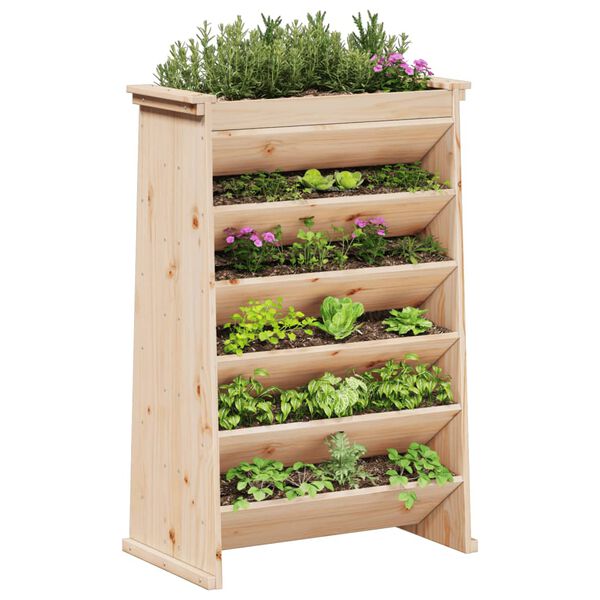vidaXL Jardini&egrave;re de plantes aromatiques 6 niveaux bois de pin massif