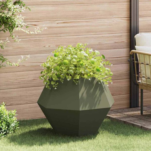 vidaXL Jardini&egrave;re Vert olive 75 x 75 x 60 cm Acier