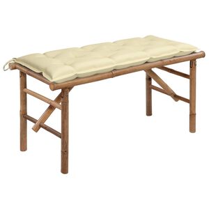 vidaXL Banc de jardin pliable avec coussin 118 cm Bambou