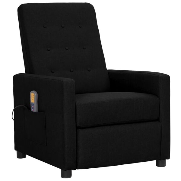 vidaXL Fauteuil de massage Noir Tissu