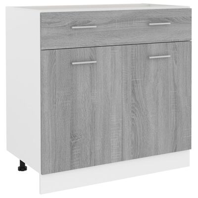 vidaXL Armoire de plancher à tiroir Sonoma gris 80x46x81,5 cm