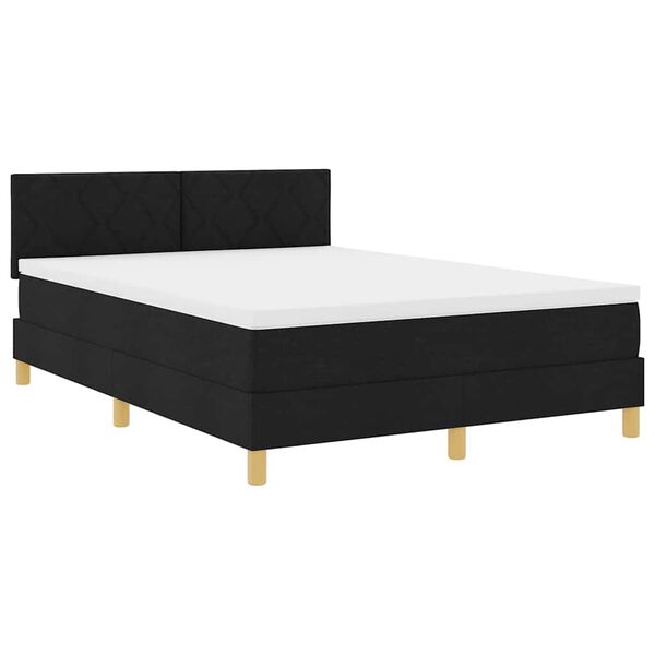 vidaXL Lit boxspring avec matelas avec matelas Noir 160 x 200 cm tissu