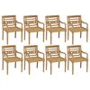vidaXL Chaises Batavia avec coussins lot de 8 Bois de teck solide