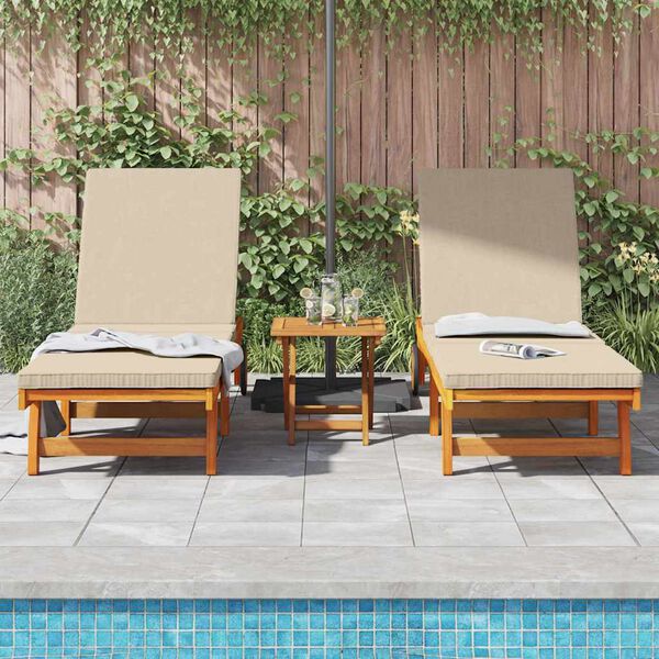 vidaXL Transat 2-personne 2 pcs Marron Bois d'Acacia Massif