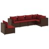 vidaXL Salon de jardin 6 pcs avec coussins Marron Résine tressée