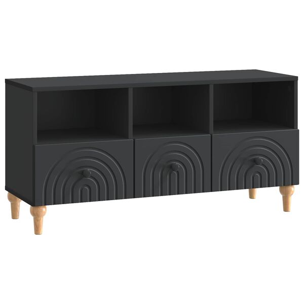 vidaXL Meuble TV Noir 102 x 34,5 x 50 cm Bois d&rsquo;ing&eacute;nierie