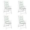 vidaXL Coussins de chaise de jardin &agrave; dossier haut lot de 4 120x50x7cm