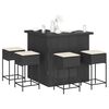 vidaXL Ensemble de bar de jardin 5 pcs avec coussins noir poly rotin