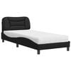 vidaXL Lit avec matelas Hvar noir 80x200 cm similicuir
