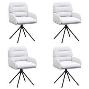vidaXL Chaises de salle &agrave; manger pivotantes 4 pc Simili cuir Blanc