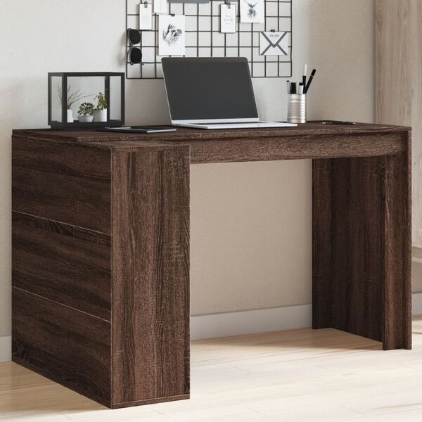 vidaXL Bureau chêne marron 123,5x73,5x75 cm bois d'ingénierie