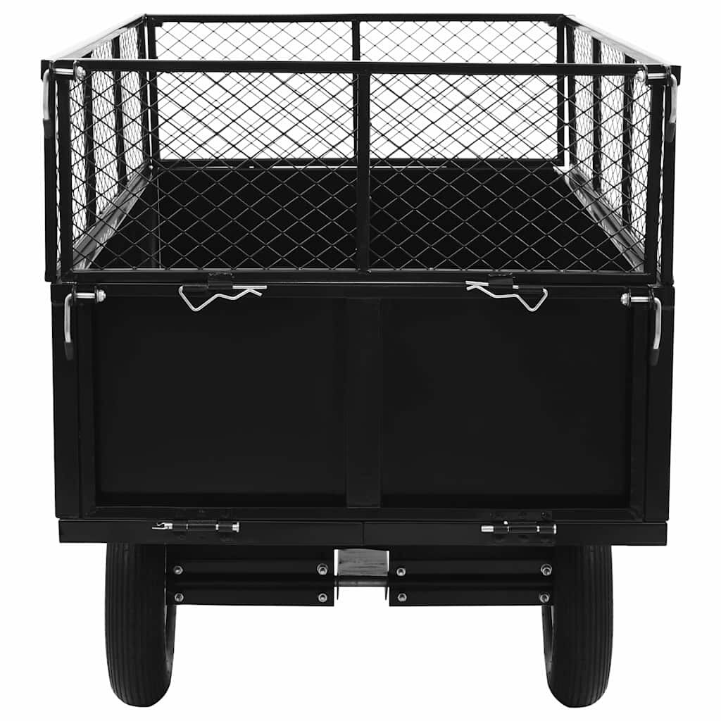 Remorque Basculante Pour Tondeuse Autoportée - Capacité 300 Kg, Dimensions 153x77x103 Cm, Acier Noir - 3