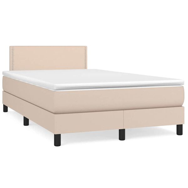 vidaXL Sommier &agrave; lattes de lit avec matelas LED cappuccino 120x190 cm