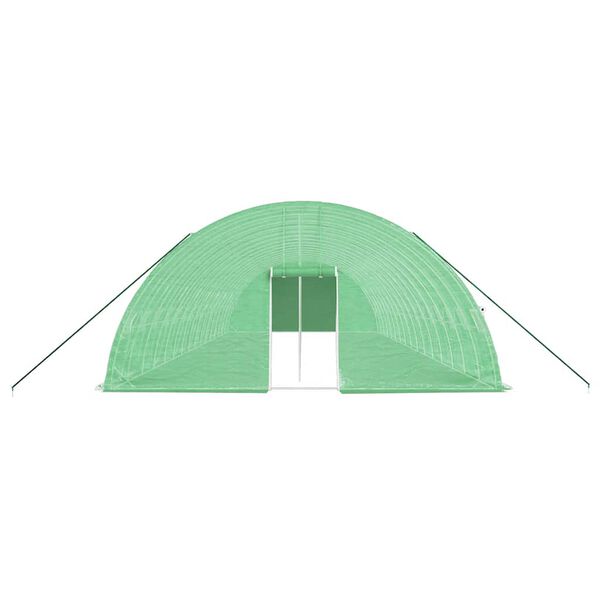 vidaXL Serre avec cadre en acier vert 96 m&sup2; 16x6x2,85 m