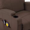 vidaXL Fauteuil de massage Marron Similicuir