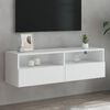 vidaXL Meuble TV mural blanc 100x30x30 cm bois d'ing&eacute;nierie