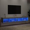 vidaXL Meubles TV avec lumi&egrave;res LED 2 pcs sonoma gris 100x30x30 cm