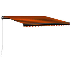 vidaXL Auvent manuel 4,5 x 3 m Rayures horizontales orange et marron