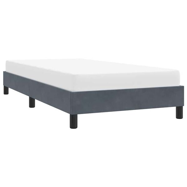 vidaXL Cadre de lit sans matelas gris fonc&eacute; 90x210 cm velours