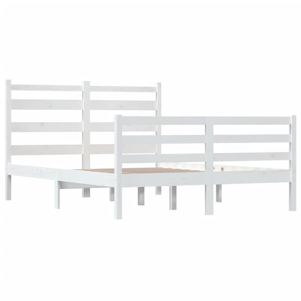 vidaXL Cadre de lit sans matelas bois de pin massif 160x200 cm blanc