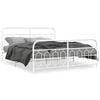 vidaXL Cadre de lit m&eacute;tal sans matelas et pied de lit blanc 193x203 cm