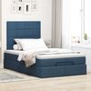 vidaXL Cadre de lit ottoman avec matelas bleu 120x190 cm tissu