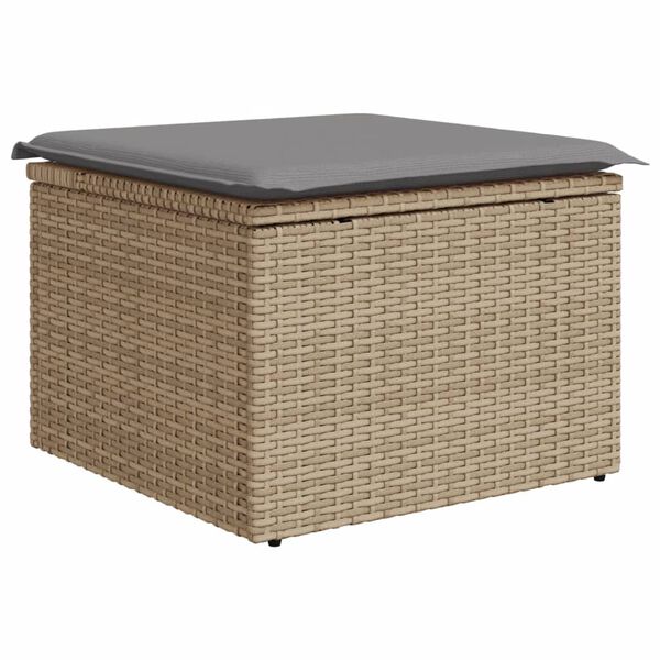 vidaXL Salon de jardin avec coussins 8pcs m&eacute;lange beige r&eacute;sine tress&eacute;e