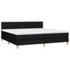 vidaXL Sommier &agrave; lattes de lit avec matelas Noir 200x200 cm Tissu