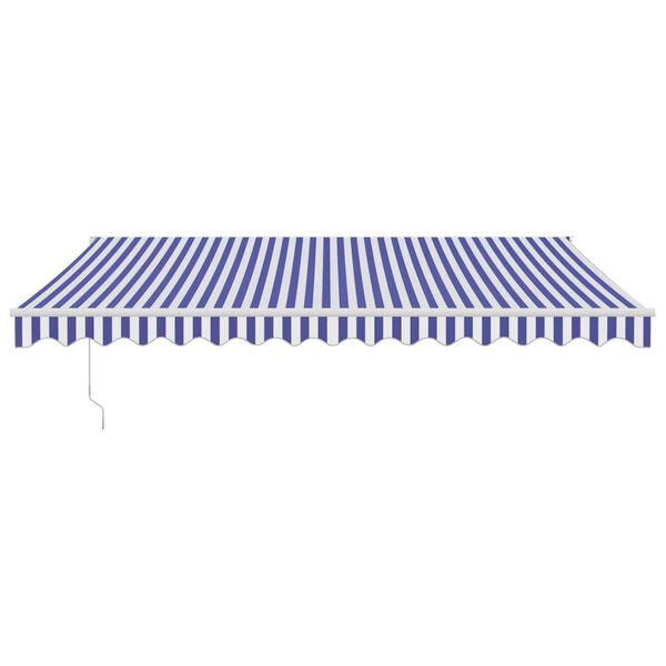 vidaXL Auvent rétractable automatique bleu et blanc 4x3 m