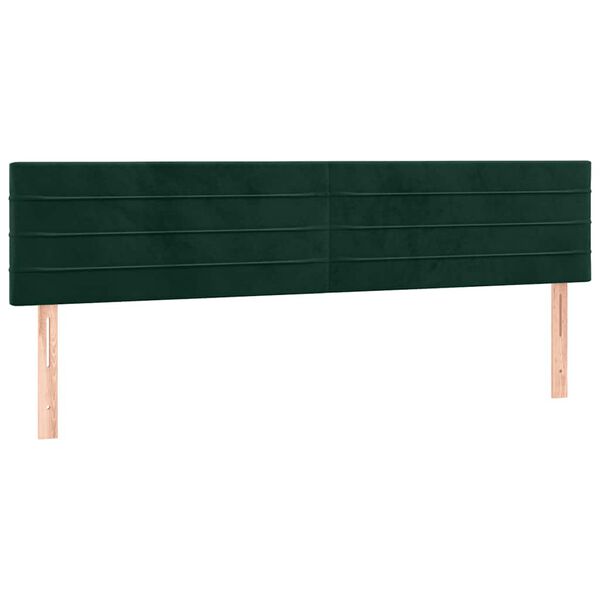 vidaXL T&ecirc;tes de lit 2 pcs Vert fonc&eacute; 80x5x78/88 cm Velours