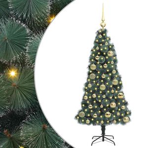 vidaXL Arbre de No&euml;l artificiel pr&eacute;-&eacute;clair&eacute; avec ensemble de boules