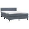 vidaXL Sommier &agrave; lattes de lit et matelas gris fonc&eacute; 140x220cm velours