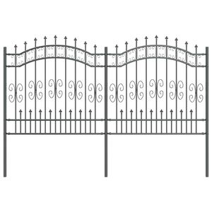 vidaXL Cl&ocirc;ture de jardin Gris 240 x 166 cm Acier peint par poudre