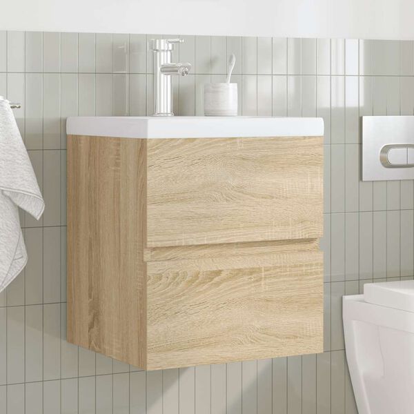 vidaXL Ensemble de meubles de salle de bain 2 pcs ch&ecirc;ne sonoma