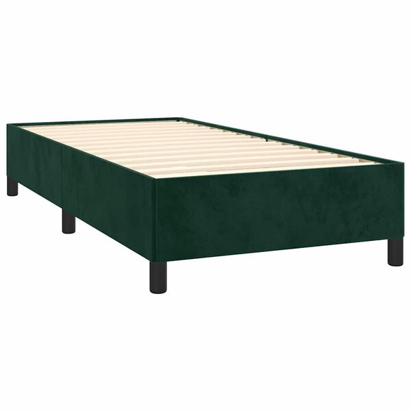vidaXL Cadre de lit sans matelas vert fonc&eacute; 90x190 cm velours